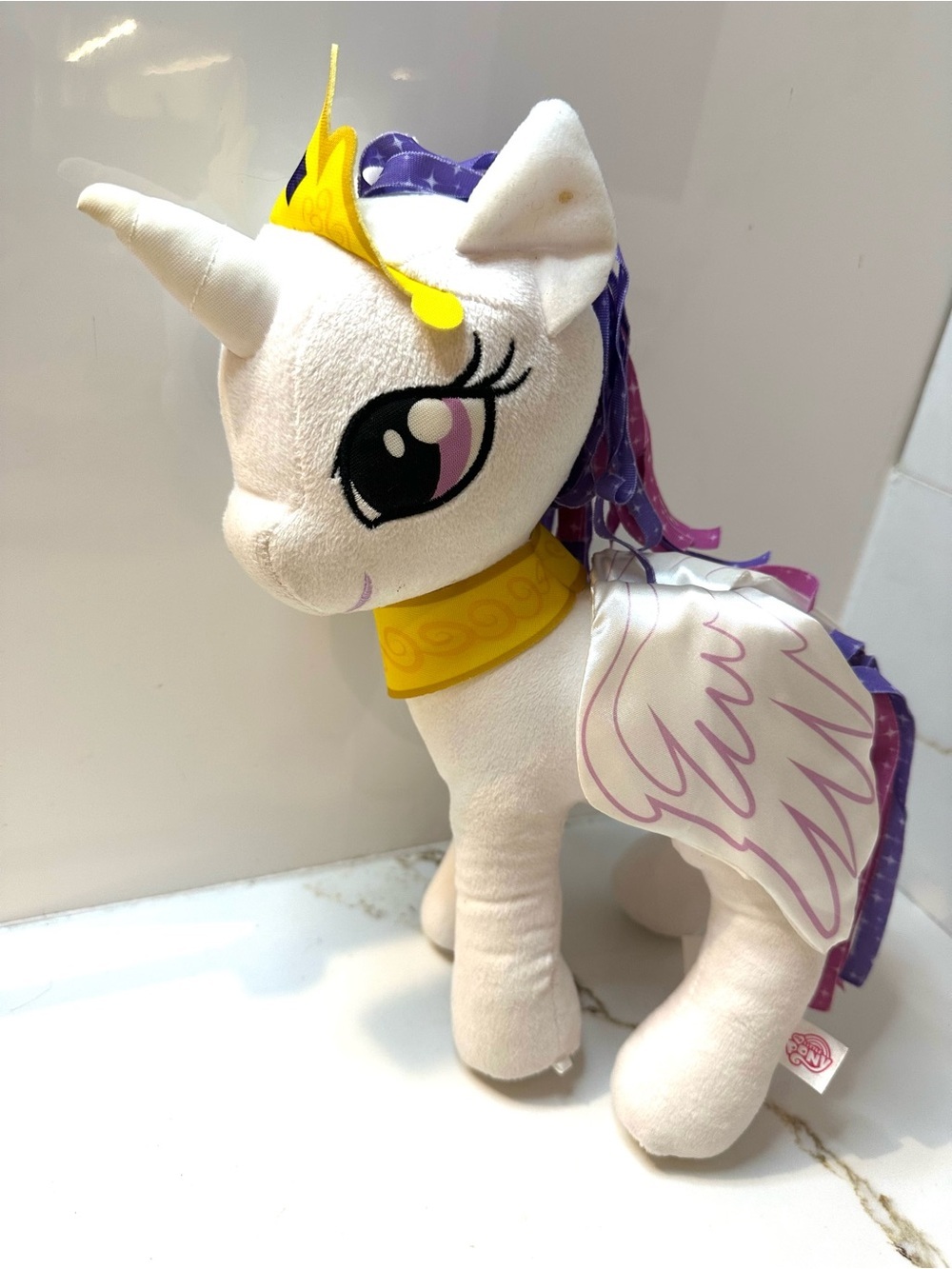 My Little Pony Princess Celestia Plush 2016 Hasbro 16” White Unicorn Pegasus